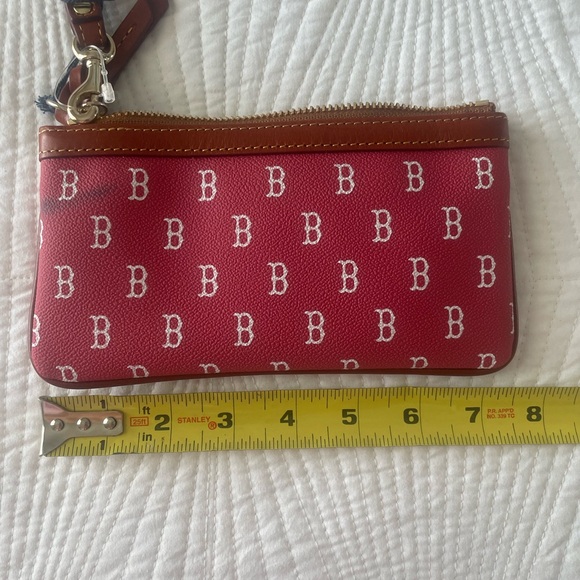 Dooney & Bourke Red Clutch with White Accents